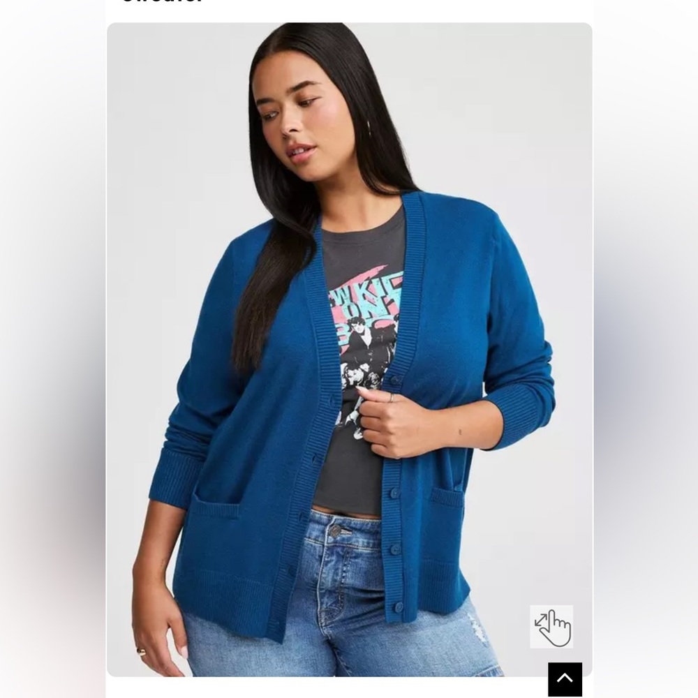 Torrid Everyday Soft V-Neck Pocket Cardigan Sweater in Blue Opal NWT 2X